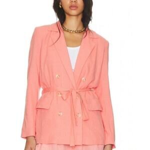 New Free People Olivia Blazer Linen Viscose Strawberry Colada Medium NWT